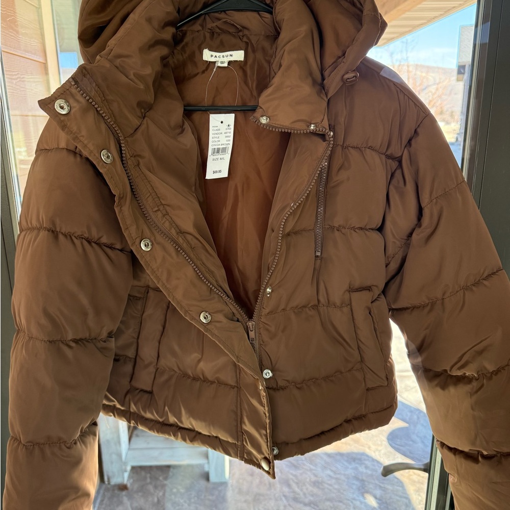 PacSun Chocolate Brown Puffer Jacket